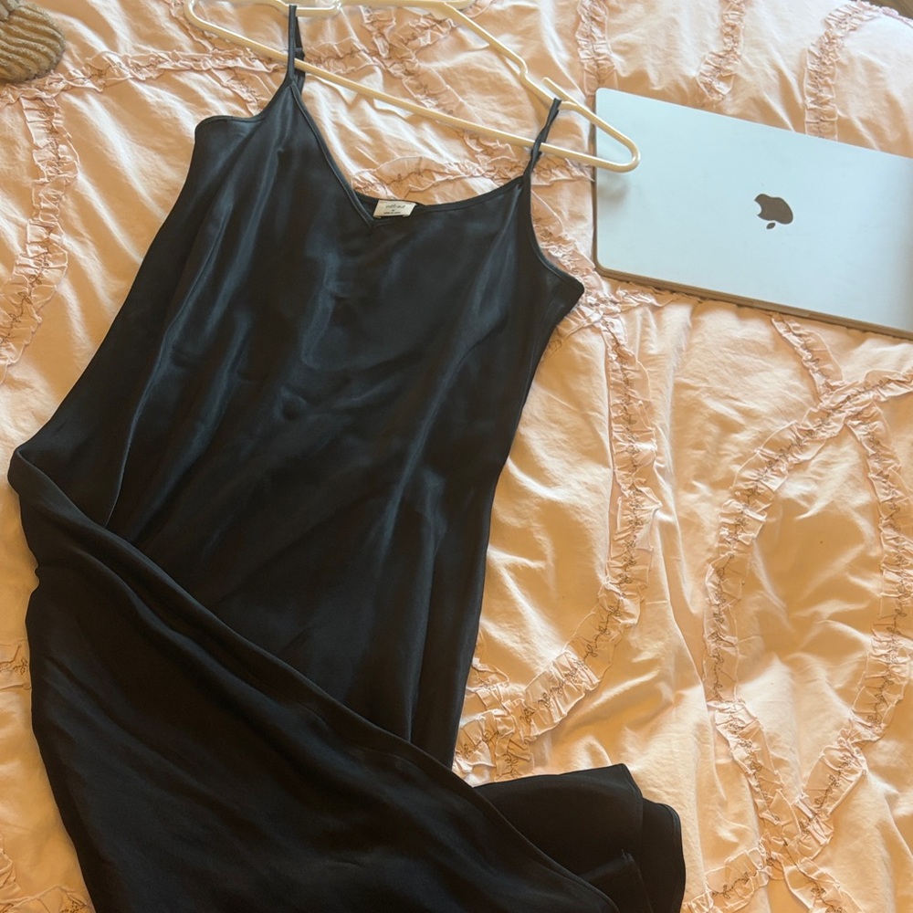 Aritzia black satin dress